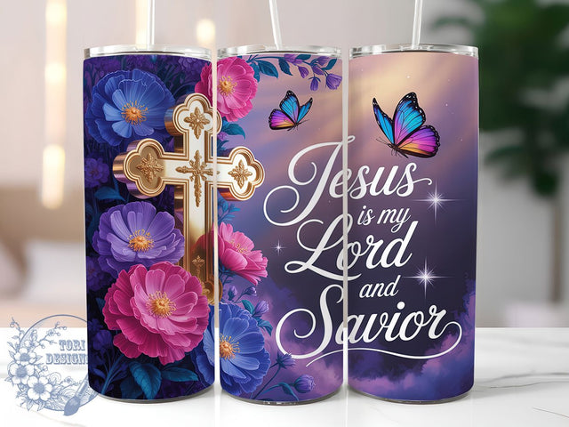Jesus Is My Savior Christian Tumbler, Jesus Is My Savior Design, Faith Based Sublimation, Religious Quote Tumbler, 20oz Skinny Tumbler Wrap, Bible Verse Drinkware, Inspirational Christian Wrap Sublimation ToriDesigns 
