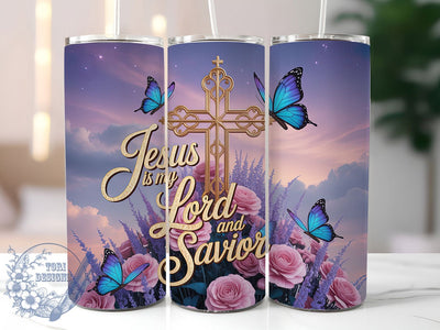 Jesus Is My Savior Christian Tumbler, Jesus Is My Savior Design, Faith Based Sublimation, Religious Quote Tumbler, 20oz Skinny Tumbler Wrap, Bible Verse Drinkware, Inspirational Christian Wrap Sublimation ToriDesigns 