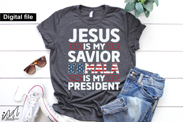 Jesus is my savior Kamala is my president svg, Camala Harris t-shirt, Madam President, Democratic t shirt, Camala Harris 2024 svg, Gift for Her SVG Isabella Machell 