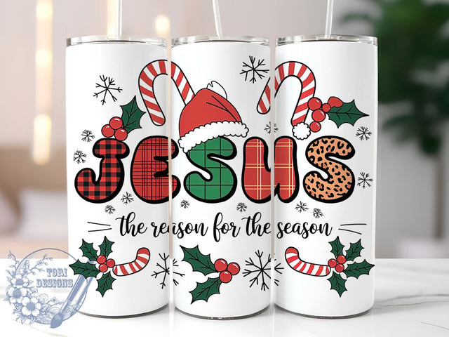 Jesus is the Reason 20oz Skinny Tumbler PNG, Jesus Tumbler Sublimation Wrap, Straight & Tapered Tumbler Wrap, Instant Digital Download Sublimation ToriDesigns 