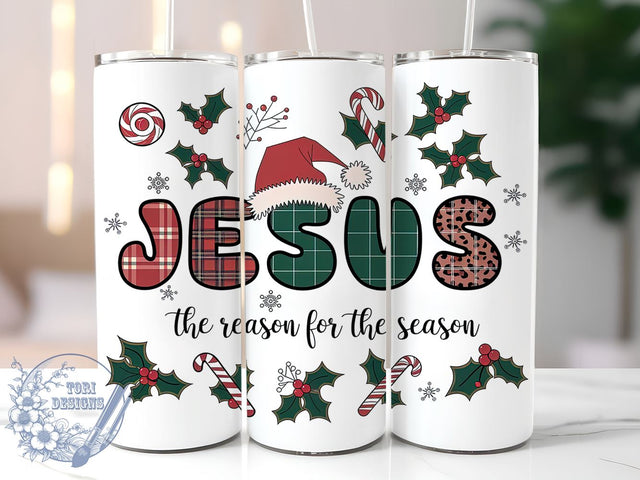 Jesus is the Reason 20oz Skinny Tumbler PNG, Jesus Tumbler Sublimation Wrap, Straight & Tapered Tumbler Wrap, Instant Digital Download Sublimation ToriDesigns 