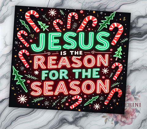 Jesus is the Reason, Christian Christmas Tumbler, Holiday Drinkware, 20oz Sublimation Wrap, Religious Christmas Gift, Faith-Based Decor, Jesus Christmas Gift Sublimation Li Zamperini 