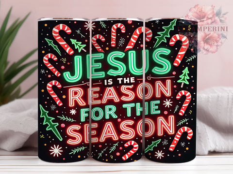 Jesus is the Reason, Christian Christmas Tumbler, Holiday Drinkware, 20oz Sublimation Wrap, Religious Christmas Gift, Faith-Based Decor, Jesus Christmas Gift Sublimation Li Zamperini 