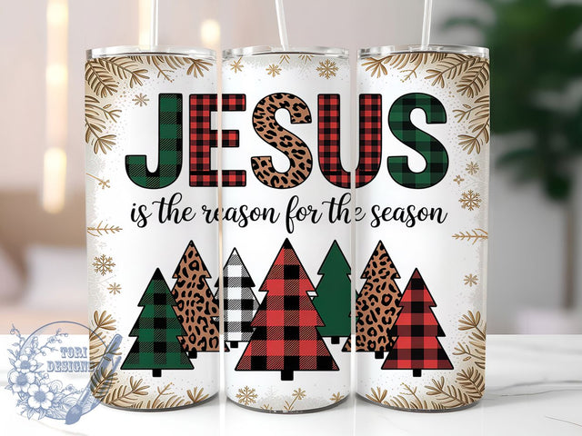 Jesus Is the Reason Christmas Tumbler, Christian Christmas Wrap, Faith Holiday Sublimation Design, Religious Christmas Cup, 20Oz Skinny Tumbler Wrap, Inspirational Holiday Mug, Spiritual Christmas Design Sublimation ToriDesigns 