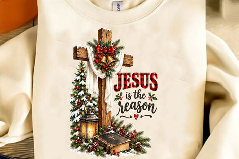 Jesus is the Reason Cross Christmas PNG Sublimation SVGista 