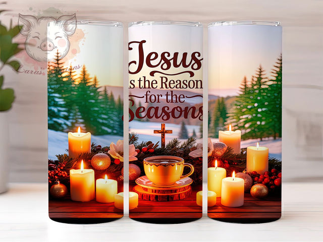 Jesus Is The Reason Faith Tumbler, Jesus Is The Reason, Faith Tumbler, Religious Sublimation, 20Oz Wrap Design, Christian Holiday Art, Christmas Faith Design Sublimation Lara' s Designs 