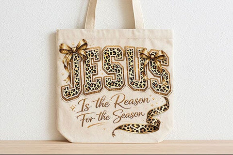 Jesus Is The Reason PNG Leopard Bow Christian Christmas Design SVG BillahCrafts 