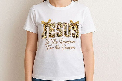 Jesus Is The Reason PNG Leopard Print Christian Christmas Design SVG BillahCrafts 