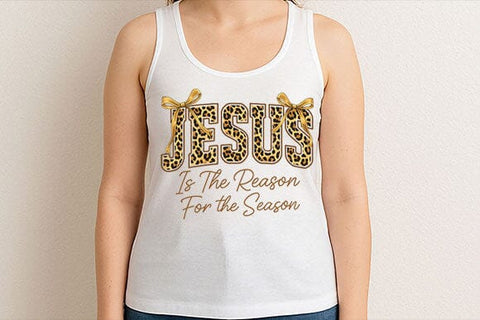 Jesus Is The Reason PNG Leopard Print Christian Christmas Design SVG BillahCrafts 