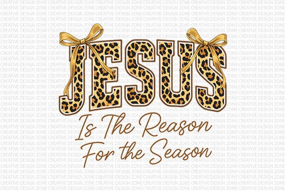 Jesus Is The Reason PNG Leopard Print Christian Christmas Design SVG BillahCrafts 