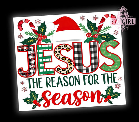 Jesus is the Reason Tumbler, Christian Tumbler Wrap, 20oz Tumbler Design, Sublimation PNG, Faith-Based Gift, Religious Decor, Inspirational Tumbler, Jesus Gift Idea Sublimation SvggirlplusArt 