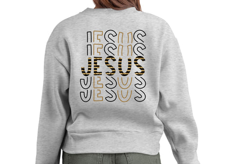 Jesus Jesus Jesus | Gold Black Striped Religious PNG | Christian Faith Typography Design Sublimation Print Perfect Design Shop 