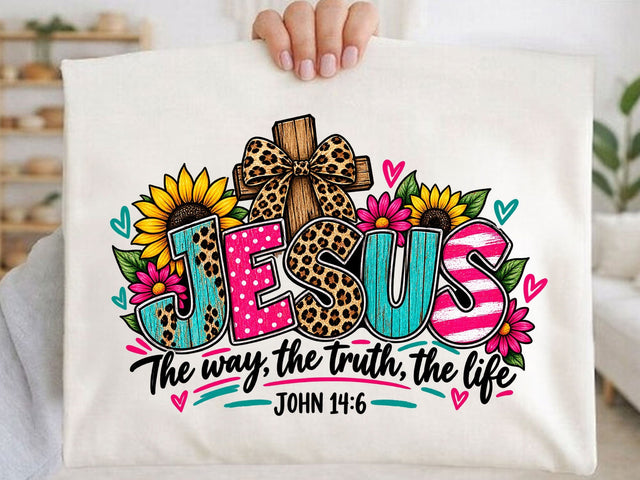 Jesus Leopard Cross Sunflower PNG SVG artprintfile 