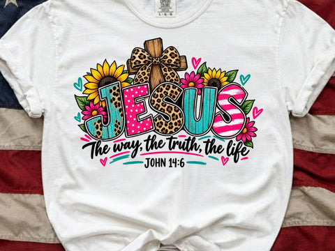 Jesus Leopard Cross Sunflower PNG SVG artprintfile 