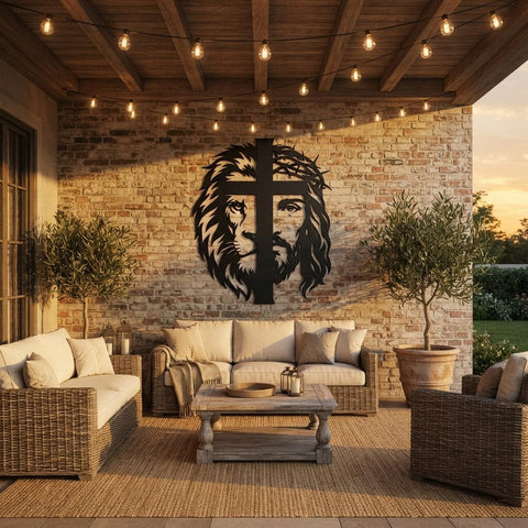 Jesus Lion of Judah Laser SVG | Christian Metal Wall Art DXF | Jesus Lion Svg Laser Cut File | CNC Plasma Svg | Religious Decor SVG HappyDesignStudio 