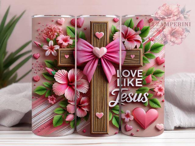 Jesus Love 20oz Faith Tumbler Wrap, Christian Tumbler, Jesus Love, Valentine Gift, 20oz Tumbler, Sublimation Wrap, Faith Based Gift, Religious Decor Sublimation Li Zamperini 