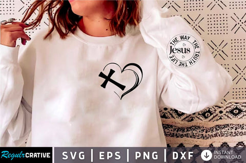 Jesus love Sleeve Svg Design, Christian SVG Design SVG Regulrcrative 