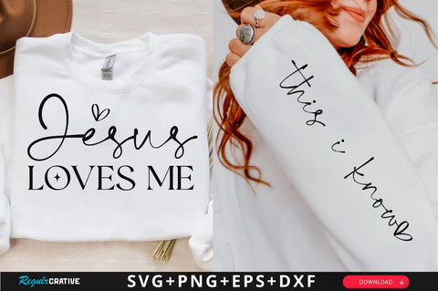 Jesus loves me Sleeve SVG Design, Christian Sleeve SVG, Faith SVG Design, Jesus Sleeve SVG SVG Regulrcrative 