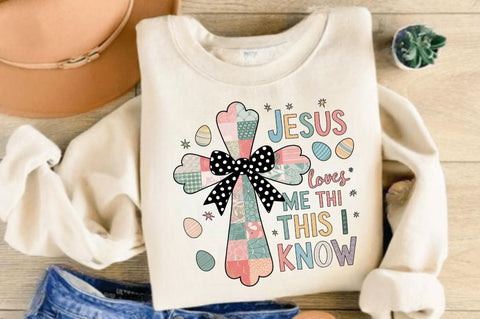 Jesus Loves Me This I Know Easter Cross PNG, Jesus loves Me This I know PNG, Valentine PNG, Valentine Heart PNG, Christian Cross PNG, Bible Verse PNG, Love Like Jesus PNG Sublimation Regulrcrative 
