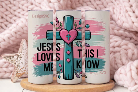 Jesus Loves Me Tumbler Wrap Sublimation DesignSVG 