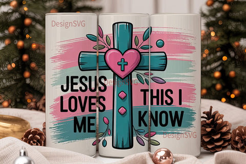Jesus Loves Me Tumbler Wrap Sublimation DesignSVG 