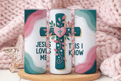 Jesus Loves Me Tumbler Wrap Sublimation DesignSVG 