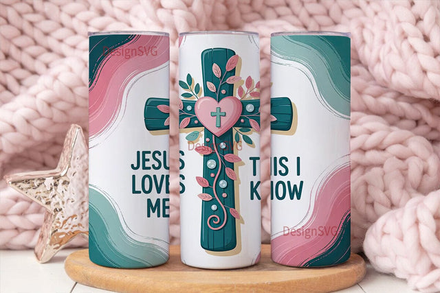 Jesus Loves Me Tumbler Wrap Sublimation DesignSVG 