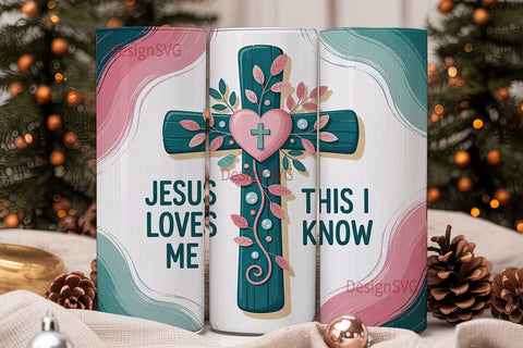 Jesus Loves Me Tumbler Wrap Sublimation DesignSVG 