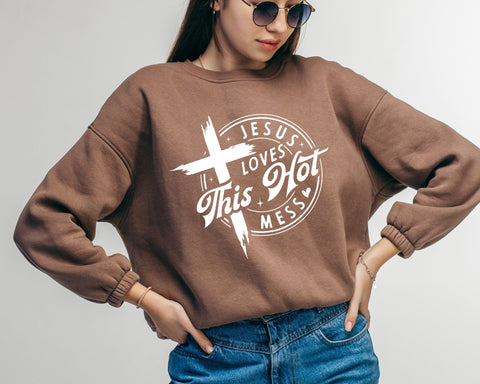 Jesus Loves This Hot Mess Svg, Christian Svg, Hot Mess Svg, You Matter Svg, Religious Svg, Faith Svg, Self Love Svg, Love Like Jesus Svg SVG DesignDestine 