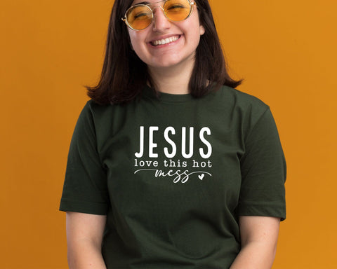 Jesus Loves This Hot Mess Svg Png, Christian Svg, Hot Mess Svg, You Matter Svg, Religious Svg, Faith Svg, Self Love Svg, Love Like Jesus Svg SVG DesignDestine 