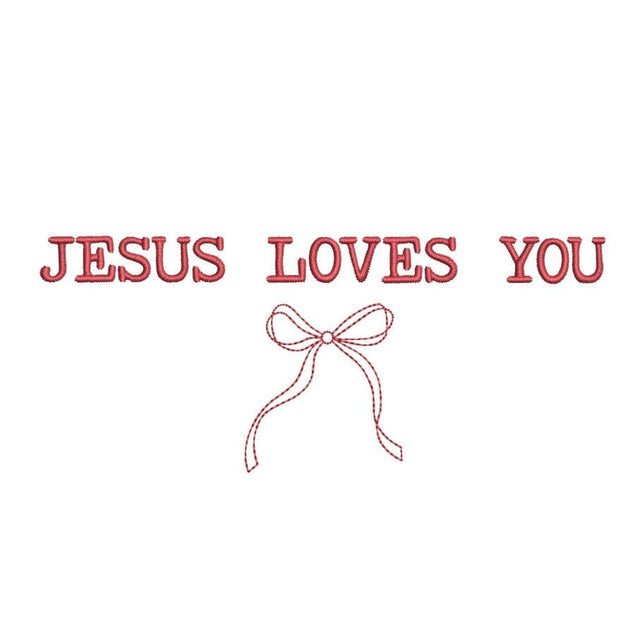 Jesus Loves You Embroidery Design, 5 sizes, Instant Download Embroidery/Applique DESIGNS Nino Nadaraia 