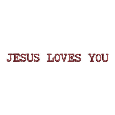 Jesus Loves You Embroidery Design, 5 sizes, Instant Download Embroidery/Applique DESIGNS Nino Nadaraia 