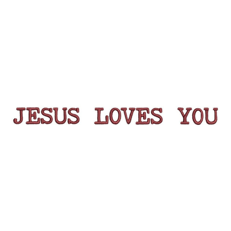 Jesus Loves You Embroidery Design, 5 sizes, Instant Download Embroidery/Applique DESIGNS Nino Nadaraia 