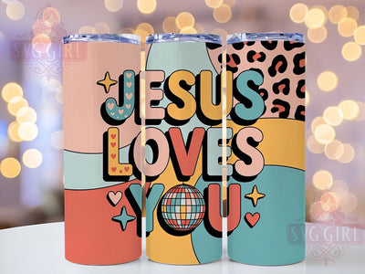 Jesus Loves You Faith Tumbler, Christian Faith Wrap, Religious Love Cup, 20oz Sublimation Wrap, Stylish Christian Design Tumbler, Artistic Faith Heart Cup, Inspirational Religious Theme Wrap Sublimation SvggirlplusArt 