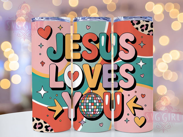 Jesus Loves You Faith Tumbler, Christian Faith Wrap, Religious Love Cup, 20oz Sublimation Wrap, Stylish Christian Design Tumbler, Artistic Faith Heart Cup, Inspirational Religious Theme Wrap Sublimation SvggirlplusArt 