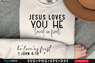 Jesus loves you shirt he loved us first Sleeve SVG Design, Christian Sleeve SVG, Faith SVG Design, Jesus Sleeve SVG SVG Regulrcrative 