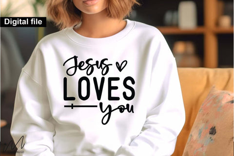Jesus Loves You SVG, Christian Quote SVG, Faith-Based Design, Digital Download Jesus Loves You SVG File, Inspirational Religious Saying, Cricut Cut File, Printable Craft Design SVG Isabella Machell 