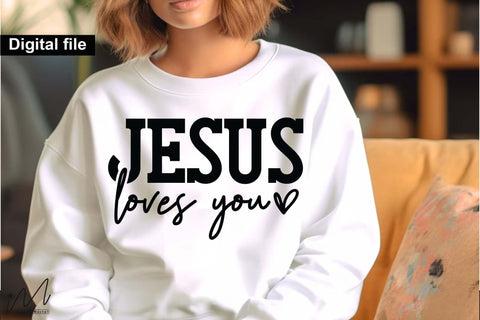 Jesus Loves You SVG, Christian Quote SVG, Faith-Based Design, Digital Download Jesus Loves You SVG File, Inspirational Religious Saying, Cricut Cut File, Printable Craft Design SVG Isabella Machell 