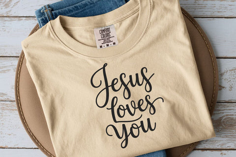 Jesus loves you svg cut file, christian quotes svg, bible verses svg SVG DesignDestine 