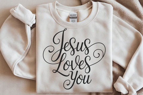 Jesus loves you svg cut file, christian quotes svg, bible verses svg SVG DesignDestine 