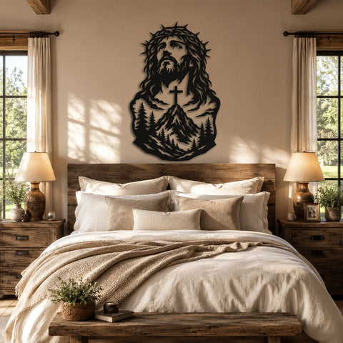 Jesus Mountain Cross Laser SVG | Christian Metal Wall Art DXF | CNC Plasma Cut File | Laser Cut Svg | Religious Decor SVG HappyDesignStudio 