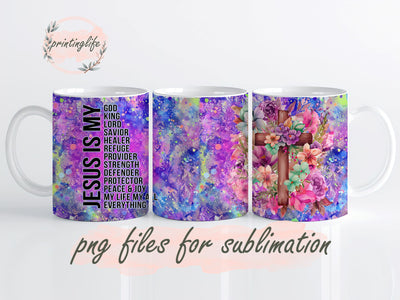 Jesus Mug Wrap Design, Instant Digital Design Download Mug Wrap Design, Mug Design PNG Sublimation PrintingLife 