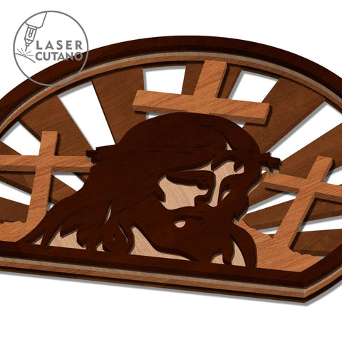 JESUS Multilayer Wall Decor, Laser Cut Template, Wood Cut and Paper Cut Files SVG LaserCutano 