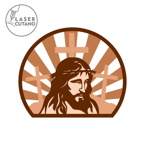 JESUS Multilayer Wall Decor, Laser Cut Template, Wood Cut and Paper Cut Files SVG LaserCutano 