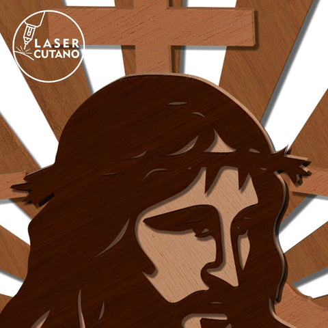 JESUS Multilayer Wall Decor, Laser Cut Template, Wood Cut and Paper Cut Files SVG LaserCutano 