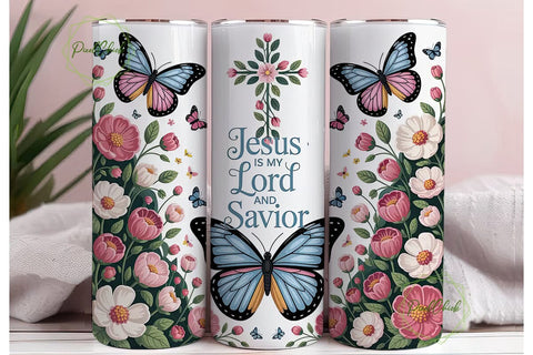 Jesus My Lord Butterfly 20oz Tumbler Sublimation PixelChick 
