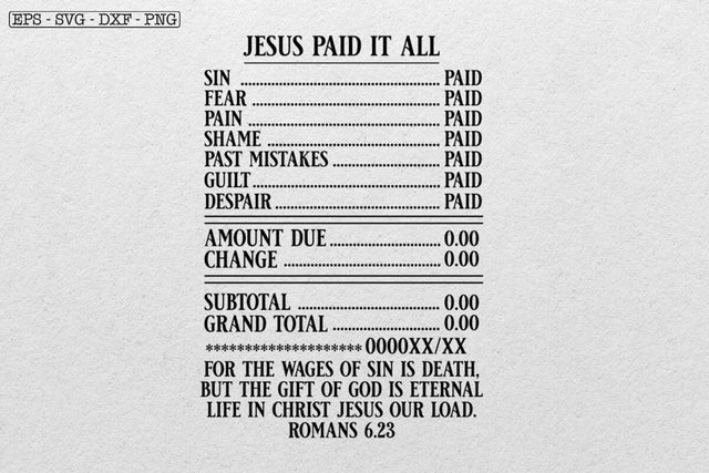 Jesus Paid It All SVG, Bible verse svg, Christian SVG SVG DesignDestine 