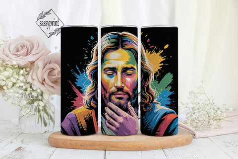 Jesus Portrait 20oz Tumbler Wrap Sublimation sassyprint 