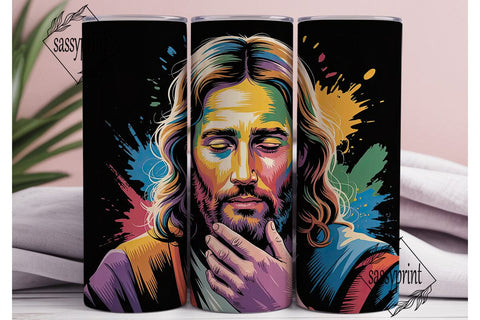 Jesus Portrait 20oz Tumbler Wrap Sublimation sassyprint 