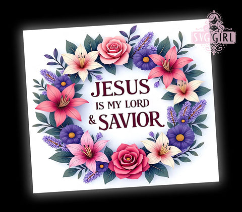 Jesus Quote Tumbler Wrap, Spring Flower Design, 20oz Sublimation Wrap, Christian Tumbler Art, Inspirational Jesus Design, Digital Download Tumbler, Religious Drinkware, Faith-Based Gift Sublimation SvggirlplusArt 